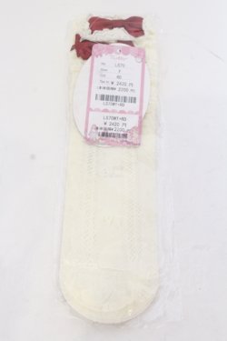 画像1: To Alice / ヴィンテージドールソックス F オフシロ×アカ O-25-05-10-077-LO-ZA-IG-OS