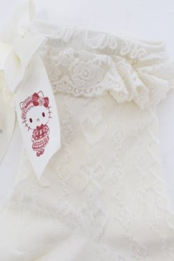画像2: m petit by misako / AMCSキティリボンソックス  オフシロ O-25-05-10-079-LO-ZA-IG-OS