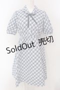 F i.n.t / リボンタイ付き開衿チェックワンピース F ブルー O-25-05-10-008-CA-OP-OW-OS