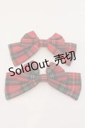 Amavel / Dolly Holidayチェックダブルリボンクリップ  アカ O-25-05-10-091-CA-ZA-IG-OS