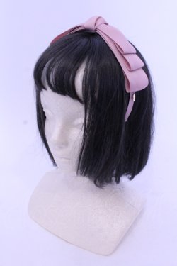 画像1: m petit by misako / NINA'sコラボ AM*NIリボンカチューシャ  ピンク O-25-05-10-100-LO-AC-IG-OS