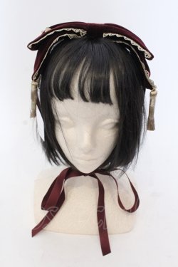 画像1: axes femme kawaii / タッセル付リボンヘッドドレス  ボルドー O-25-05-10-101-AX-AC-IG-OS