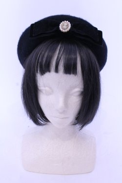画像1: m petit by misako / AMモチーフリボンベレー  クロ O-25-05-10-106-LO-AC-OW-OS