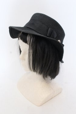 画像1: m petit by misako / ストローハット  クロ O-25-05-10-109-LO-AC-OW-OS