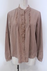 Fi.n.t / ノーカラーレース配色タックブラウス F ベージュ O-25-05-10-014-CA-BL-OW-ZT165