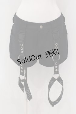 画像1: LISTEN FLAVOR / ハーネスガーターベルト付ショーパン  ブラック O-25-05-10-002-PU-PA-IG-OS