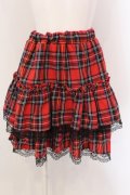 Amilige / チェックフリルスカート  レッド O-25-05-10-020-PU-SK-OW-OS