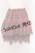 Amilige / チェックフリルスカート  レッド O-25-05-10-020-PU-SK-OW-OS