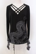 Qutie Frash / クロスインナーTシャツ  ブラック O-25-05-10-022-QU-TO-IG-OS