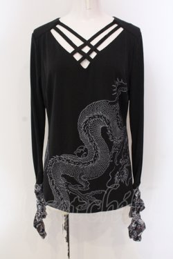画像1: Qutie Frash / クロスインナーTシャツ  ブラック O-25-05-10-022-QU-TO-IG-OS