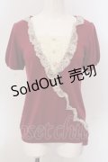 axes femme / カシュクール風ニットトップス  マゼンダ×アイボリー O-25-05-10-030-AX-TO-IG-OS
