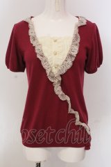 axes femme / カシュクール風ニットトップス  マゼンダ×アイボリー O-25-05-10-030-AX-TO-IG-OS