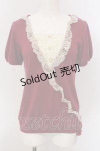 axes femme / カシュクール風ニットトップス  マゼンダ×アイボリー O-25-05-10-030-AX-TO-IG-OS