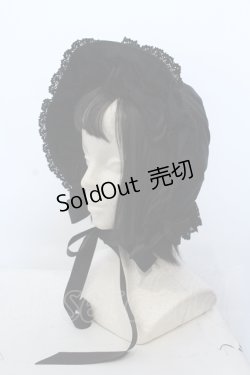 画像1: BABY,THE STARS SHINE BRIGHT / トーションレースのフルボンネット  クロ×クロ O-25-05-11-006-BA-AC-OW-ZT-K004