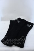 Amilige / 刺繍入りルーズレッグウォーマー  ブラック O-25-05-11-007-PU-ZA-OW-OS
