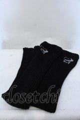 Amilige / 刺繍入りルーズレッグウォーマー  ブラック O-25-05-11-007-PU-ZA-OW-ZT273