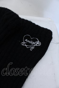画像2: Amilige / 刺繍入りルーズレッグウォーマー  ブラック O-25-05-11-007-PU-ZA-OW-OS