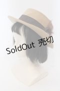 axes femme / 羽飾りカンカン帽子  キャメル O-25-05-12-004-AX-AC-IG-OS