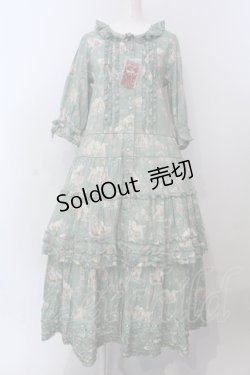 画像1: PINK HOUSE / ひつじプリントワンピース  ハッカ O-25-05-12-032-LO-OP-OW-OS
