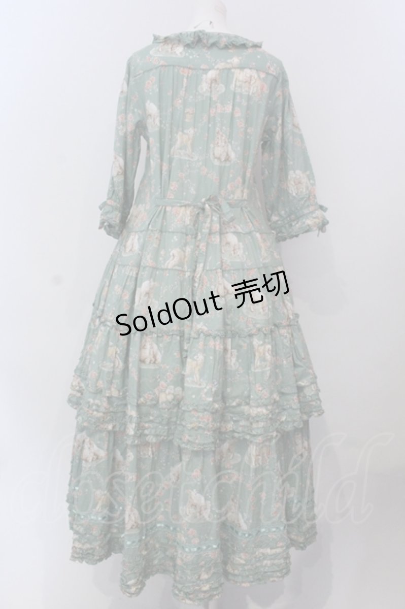 画像4: PINK HOUSE / ひつじプリントワンピース  ハッカ O-25-05-12-032-LO-OP-OW-OS (4)