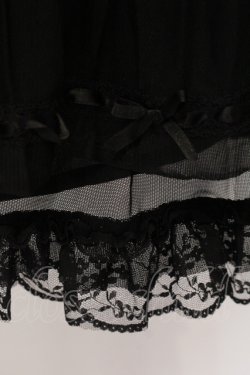 画像2: axes femme / チュールプリーツはしごレーススカート M クロ O-25-05-12-034-AX-SK-IG-OS