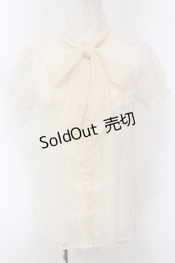 画像1: axes femme / ボウタイ付フィルムドビーブラウス M 生成り O-25-05-12-036-AX-BL-IG-OS