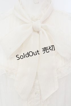 画像2: axes femme / ボウタイ付フィルムドビーブラウス M 生成り O-25-05-12-036-AX-BL-IG-OS