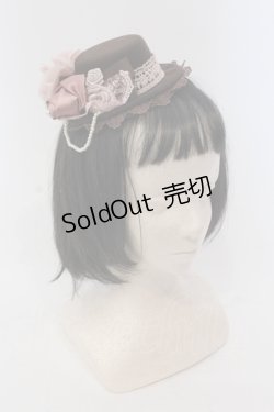 画像1: axes femme / フラワーミニハット  ブラウン O-25-05-12-005-AX-ZA-IG-OS