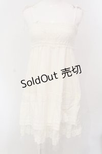 axes femme POETIQUE / ドビードットシャーリングワンピース M アイボリー O-25-05-12-041-AX-OP-IG-OS