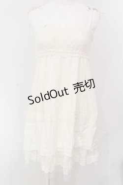 画像1: axes femme POETIQUE / ドビードットシャーリングワンピース M アイボリー O-25-05-12-041-AX-OP-IG-OS