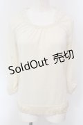 axes femme / ストーン配色インナーカットソー M アイボリー O-25-05-12-042-AX-TO-IG-OS