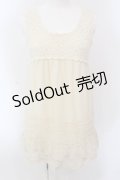 axes femme / ドットチュールレイヤードノースリーブチュニック M アイボリー O-25-05-12-045-AX-TO-IG-OS