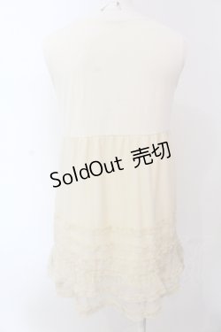 画像2: axes femme / ドットチュールレイヤードノースリーブチュニック M アイボリー O-25-05-12-045-AX-TO-IG-OS