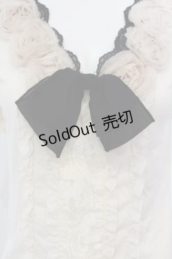 画像2: axes femme / ローズモチーフフリルトップス M アイボリー×クロ O-25-05-12-048-AX-TO-IG-OS