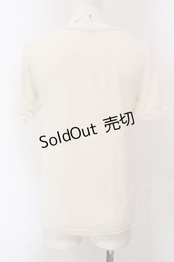 画像3: axes femme / ローズモチーフフリルトップス M アイボリー×クロ O-25-05-12-048-AX-TO-IG-OS