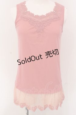 画像1: axes femme / ハートストーンタンクトップ M ピンク O-25-05-12-049-AX-TO-IG-OS