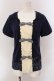 画像1: axes femme / レースタックリボンパフトップス M ネイビー×アイボリー O-25-05-12-050-AX-TO-IG-OS (1)