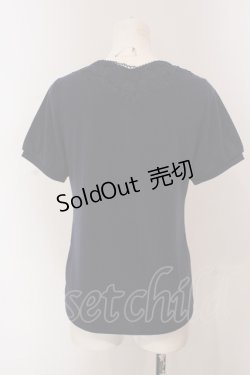 画像3: axes femme / レースタックリボンパフトップス M ネイビー×アイボリー O-25-05-12-050-AX-TO-IG-OS