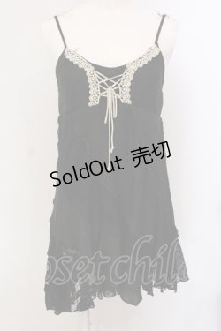 画像1: axes femme / 異素材キャミソールチュニック M クロ O-25-05-12-052-AX-TO-IG-OS