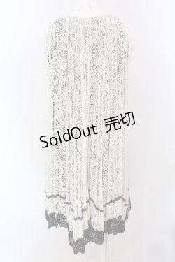 画像2: axes femme / フラワー編みプリーツワンピース M オフシロ×クロ O-25-05-12-053-AX-OP-IG-OS