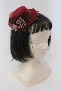 画像1: axes femme / リボンプチ薔薇ミニハットクリップ  アカ O-25-05-12-006-AX-ZA-IG-OS