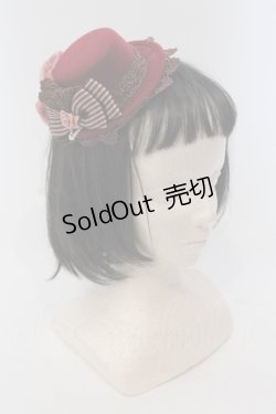 画像1: axes femme / リボンプチ薔薇ミニハットクリップ  アカ O-25-05-12-006-AX-ZA-IG-OS