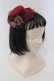 画像1: axes femme / リボンプチ薔薇ミニハットクリップ  アカ O-25-05-12-006-AX-ZA-IG-OS (1)