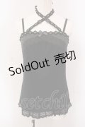 axes femme / リボンつきストラップキャミ M クロ O-25-05-12-055-AX-TO-IG-OS