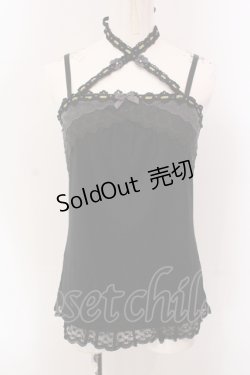 画像1: axes femme / リボンつきストラップキャミ M クロ O-25-05-12-055-AX-TO-IG-OS
