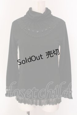 画像1: axes femme / ストーン配色ハイネックインナーカットソー M クロ O-25-05-12-058-AX-TO-IG-OS