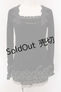 axes femme / ローズモチーフレースカットソー  クロ O-25-05-12-060-AX-TO-IG-OS