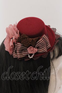 画像3: axes femme / リボンプチ薔薇ミニハットクリップ  アカ O-25-05-12-006-AX-ZA-IG-OS