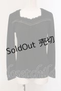 axes femme / プードルファー配色カットソー M クロ O-25-05-12-062-AX-TO-IG-OS