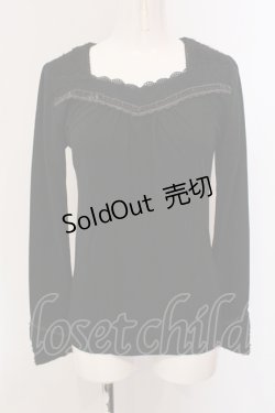 画像1: axes femme / プードルファー配色カットソー M クロ O-25-05-12-062-AX-TO-IG-OS